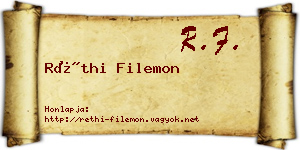 Réthi Filemon névjegykártya